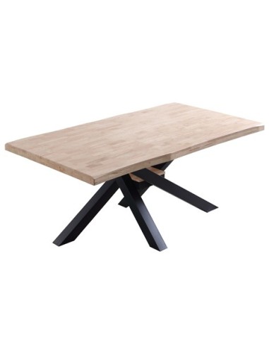 MESA COMEDOR FIJA XENA 180 x 100 CM  ROBLE NORDISH / NEGRO TAPA CON FORMA