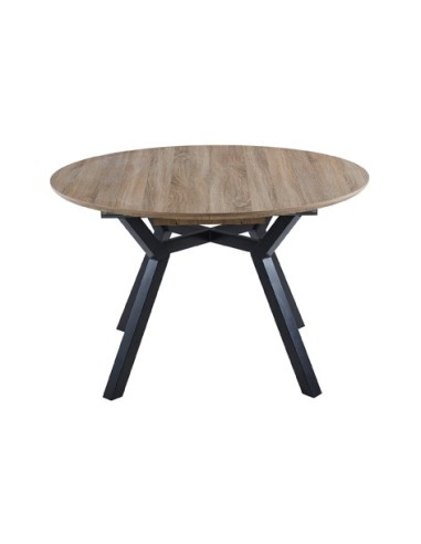 MESA COMEDOR REDONDA EXTENSIBLE DELTA 120 - 160 CM OAK / NEGRO
