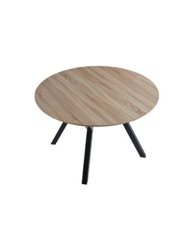 MESA COMEDOR REDONDA EXTENSIBLE DELTA 120 - 160 CM OAK / NEGRO