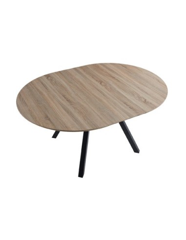 MESA COMEDOR REDONDA EXTENSIBLE DELTA 120 - 160 CM OAK / NEGRO