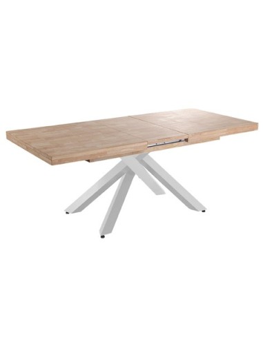 MESA COMEDOR EXTENSIBLE XENA 160 - 200 - 240 x 90 CM  ROBLE NORDISH / BLANCO