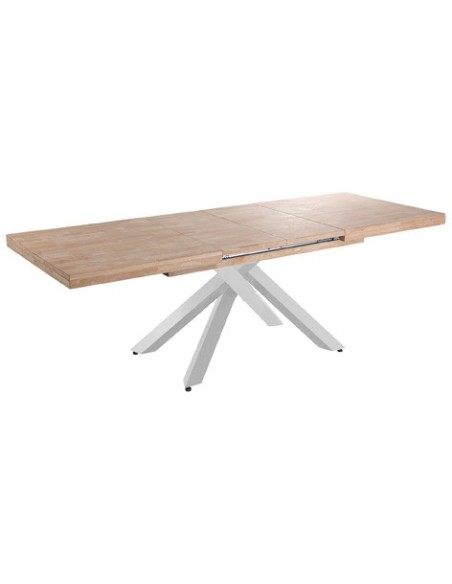 MESA COMEDOR EXTENSIBLE XENA 160 - 200 - 240 x 90 CM  ROBLE NORDISH / BLANCO