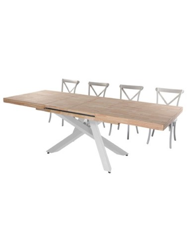MESA COMEDOR EXTENSIBLE XENA 160 - 200 - 240 x 90 CM  ROBLE NORDISH / BLANCO