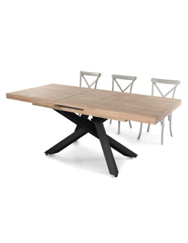MESA COMEDOR EXTENSIBLE XENA 160 - 200 - 240 x 90 CM  ROBLE NORDISH / NEGRO