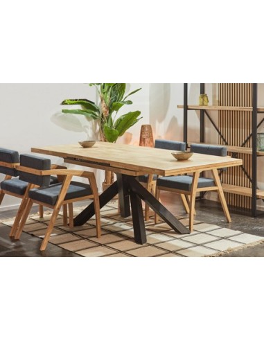 MESA COMEDOR EXTENSIBLE XENA 160 - 200 - 240 x 90 CM  ROBLE NORDISH / NEGRO