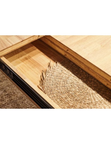 MESA COMEDOR EXTENSIBLE XENA 140 - 180 - 220 x 90 CM  ROBLE NORDISH / NEGRO