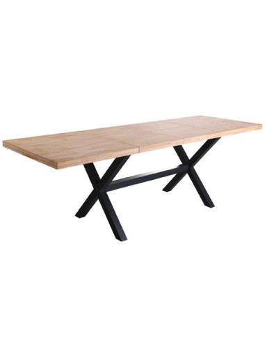 MESA COMEDOR EXTENSIBLE X-LOFT 140 - 180 - 220 x 90 CM  ROBLE NORDISH / NEGRO