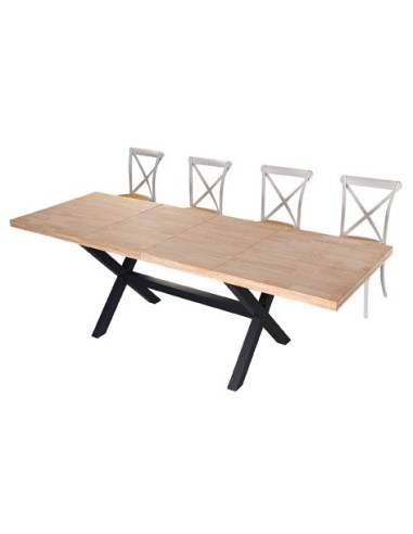 MESA COMEDOR EXTENSIBLE X-LOFT 140 - 180 - 220 x 90 CM  ROBLE NORDISH / NEGRO