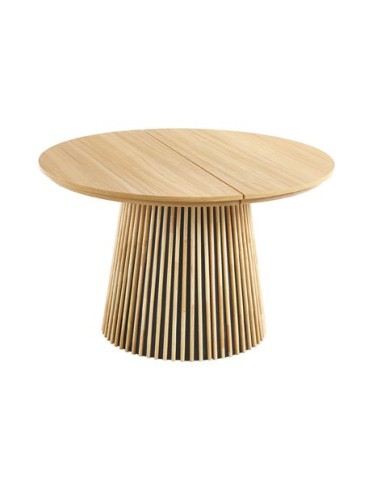 MESA COMEDOR REDONDA EXTENSIBLE KEANU 120 - 160 - 200 x 120 CM OAK