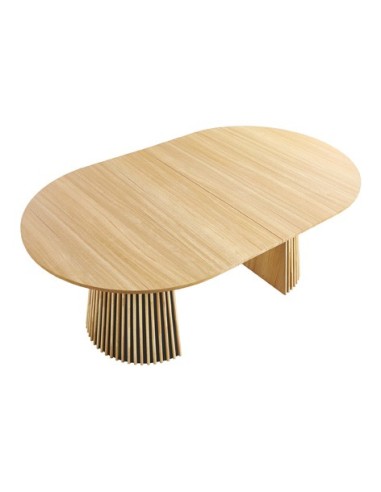 MESA COMEDOR REDONDA EXTENSIBLE KEANU 120 - 160 - 200 x 120 CM OAK