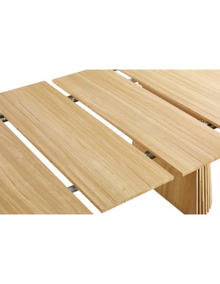 MESA COMEDOR REDONDA EXTENSIBLE KEANU 120 - 160 - 200 x 120 CM OAK