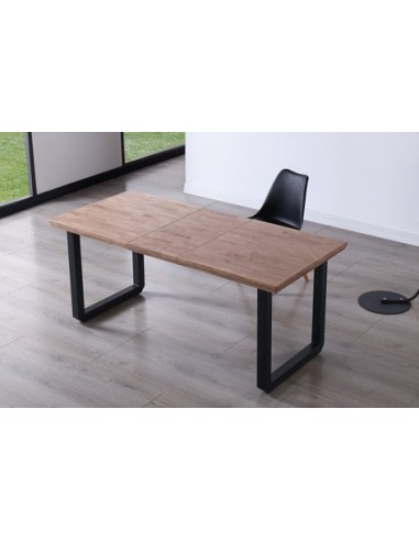 MESA COMEDOR EXTENSIBLE ROMA 140 - 180 - 220 x 80 CM ROBLE HONEY / NEGRO