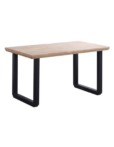 MESA COMEDOR EXTENSIBLE ROMA 140 - 180 - 220 x 80 CM  ROBLE NORDISH / NEGRO