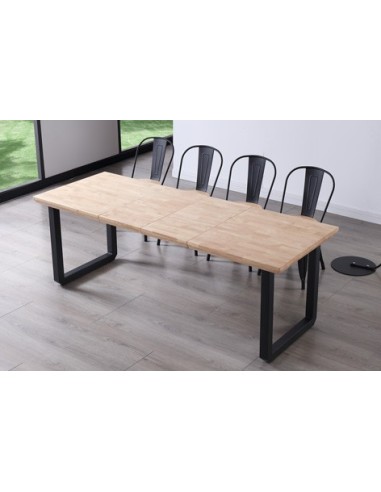 MESA COMEDOR EXTENSIBLE ROMA 140 - 180 - 220 x 80 CM  ROBLE NORDISH / NEGRO