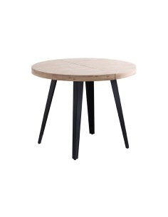 MESA COMEDOR REDONDA EXTENSIBLE BERG 100 - 140 - 180 CM ROBLE NORDISH / NEGRO
