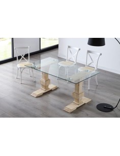 MESA COMEDOR VERSALLES 160 x 90 CM  CRISTAL / NORDISH 2