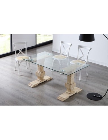 MESA COMEDOR VERSALLES 160 x 90 CM  CRISTAL / NORDISH