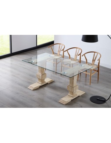 MESA COMEDOR VERSALLES 160 x 90 CM  CRISTAL / NORDISH