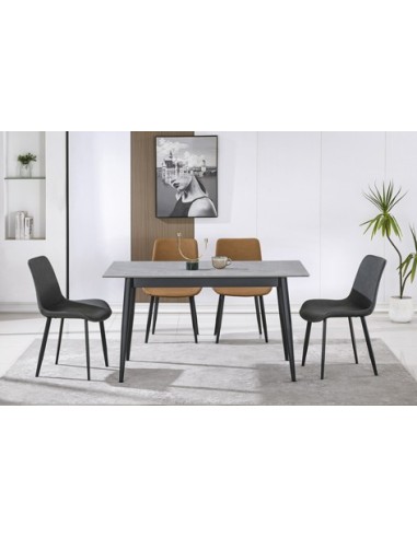 MESA COMEDOR FIJA BERNA 140 x 80 CM CERAMIC GREES GRIS