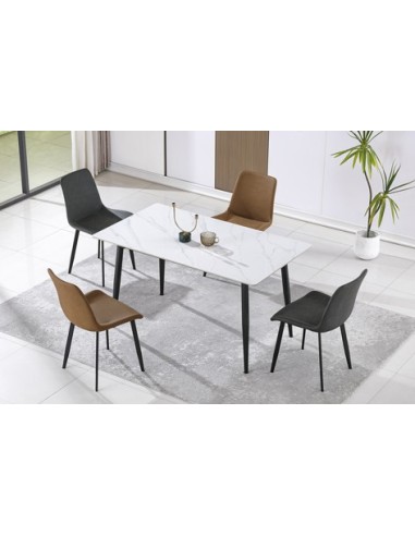 MESA COMEDOR FIJA BERNA 140 x 80 CM CERAMIC BLANCO