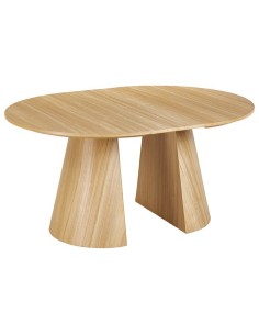 MESA COMEDOR REDONDA EXTENSIBLE DAMIANO 120 - 160 - 200 x 120 CM OAK 2