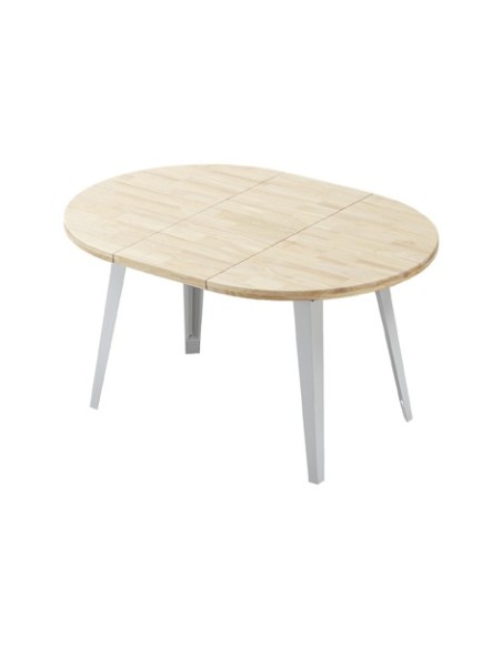 MESA COMEDOR REDONDA EXTENSIBLE BERG-E 100 - 140 - 180 CM ROBLE NORDISH / BLANCO