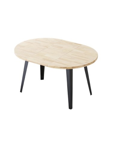 MESA COMEDOR REDONDA EXTENSIBLE BERG-E 100 - 140 - 180 CM ROBLE NORDISH / NEGRO