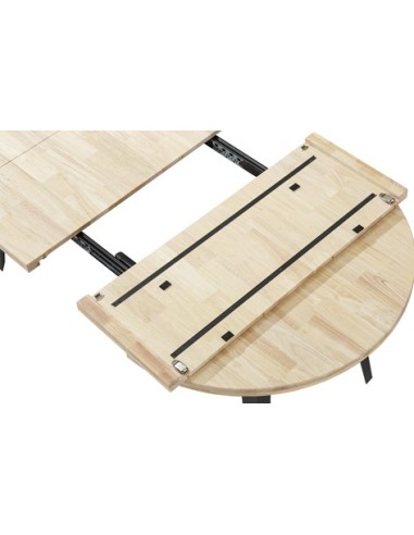 MESA COMEDOR REDONDA EXTENSIBLE BERG-E 100 - 140 - 180 CM ROBLE NORDISH / NEGRO