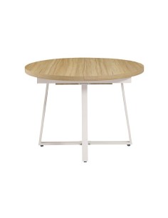 MESA COMEDOR REDONDA EXTENSIBLE SOFIA 110 - 160 x 110 CM OAK / BLANCO 2