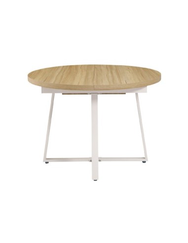 MESA COMEDOR REDONDA EXTENSIBLE SOFIA 110 - 160 x 110 CM OAK / BLANCO