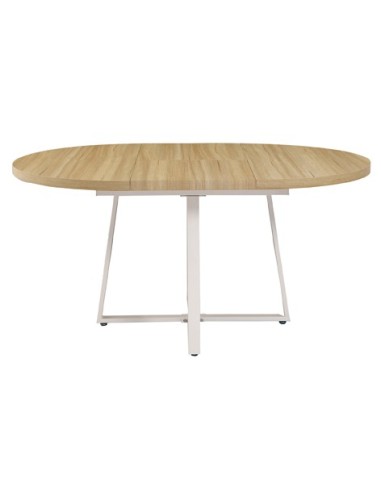 MESA COMEDOR REDONDA EXTENSIBLE SOFIA 110 - 160 x 110 CM OAK / BLANCO