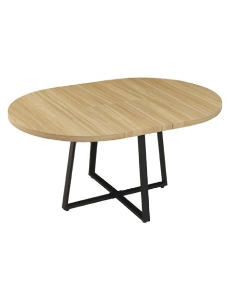 MESAS COMEDOR REDONDA EXTENSIBLE SOFIA 110 - 160 x 110 CM OAK / NEGRO