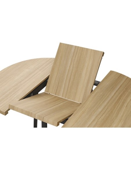 MESAS COMEDOR REDONDA EXTENSIBLE SOFIA 110 - 160 x 110 CM OAK / NEGRO