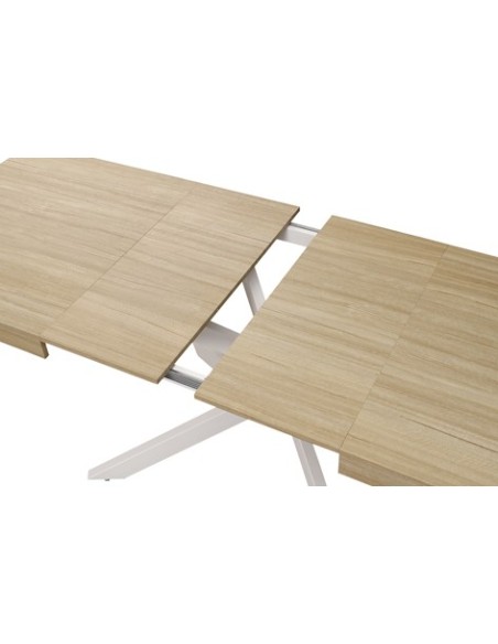 MESA COMEDOR EXTENSIBLE LEONARDO 160 - 240 X 90 CM OAK / BLANCO