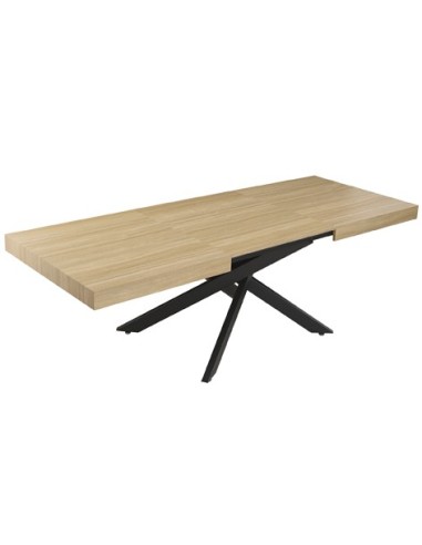 MESA COMEDOR EXTENSIBLE LEONARDO 160 - 240 X 90 CM OAK / NEGRO