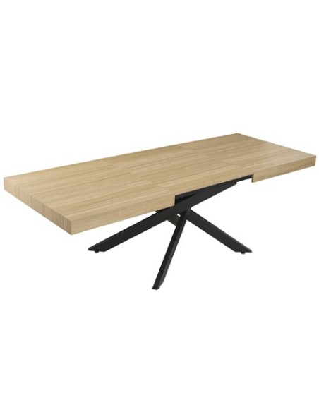 MESA COMEDOR EXTENSIBLE LEONARDO 160 - 240 X 90 CM OAK / NEGRO