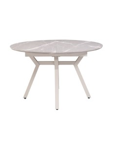 MESA COMEDOR REDONDA EXTENSIBLE PAUL 130 - 160 X 130 CM CERAMIC GREY / BLANCO 2