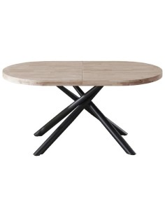 MESA COMEDOR OVAL EXTENSIBLE 160 - 200 - 240 SENDA HONEY / NEGRO 2