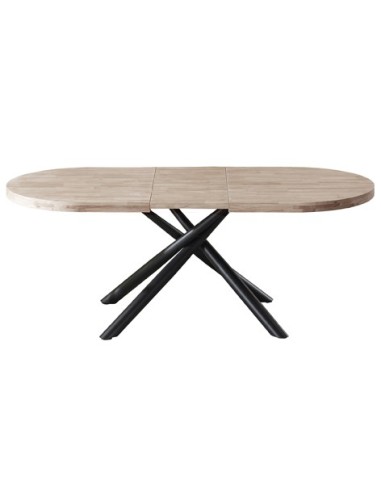 MESA COMEDOR OVAL EXTENSIBLE 160 - 200 - 240 SENDA HONEY / NEGRO