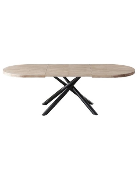 MESA COMEDOR OVAL EXTENSIBLE 160 - 200 - 240 SENDA HONEY / NEGRO
