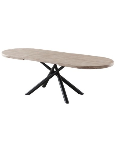 MESA COMEDOR OVAL EXTENSIBLE 160 - 200 - 240 SENDA HONEY / NEGRO