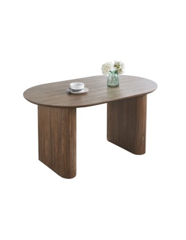 MESA COMEDOR OVAL EXTENSIBLE 150 - 190 - 230 CM PIETRA NOGAL
