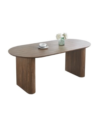 MESA COMEDOR OVAL EXTENSIBLE 150 - 190 - 230 CM PIETRA NOGAL