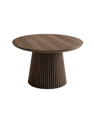 MESA COMEDOR REDONDA EXTENSIBLE KEANU 120 - 160 - 200 x 120 CM NOGAL