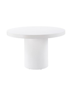 MESA REDONDA 120 CM MICROCEMENTO BLANCO