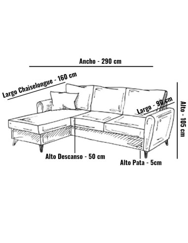 Sofá Chaiselongue Tadeo