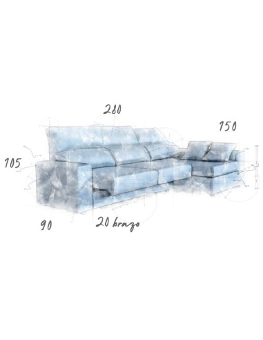 Sofá Chaiselongue Hazel