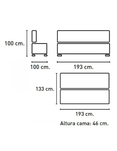 Sofá cama con arcón clic clac- Terra