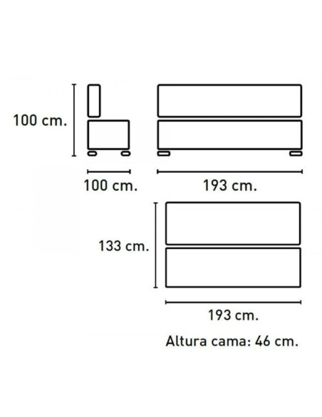 Sofá cama con arcón clic clac- Terra