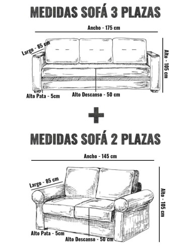 Sofá 3 + 2 Plazas Indian